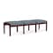 Lesro Lenox Wood 3 Seat Bench Wood Frame, Mahogany, RF Serene Upholstery LW3001 - alternate 2